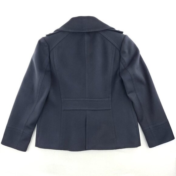 J. Crew 100% Wool Pea Coat Double Breasted 4 Button Navy Women's P8 (Petite 8) - Picture 3 of 16